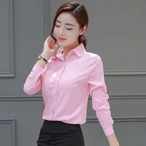 T26310 レディースプロフェッショナルシャツ 長袖スリムフィットオフィスブラウス テーラードワークシャツ モダンビジネスフォーマルシャツ - Product Image 6
