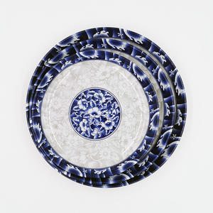 <span class=keywords><strong>Platos</strong></span> <span class=keywords><strong>de</strong></span> Servir <span class=keywords><strong>de</strong></span> <span class=keywords><strong>Melamina</strong></span> con Diseño Inspirado en la Porcelana Azul y Blanca China con Motivo Floral Ornamentado - Product Image 2