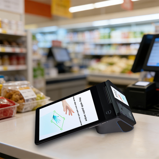 Biometric Bluetooth NFC Handheld POS Payment Android Mobile Terminal Palm Vein Scanner for Retail Restaurant Hotel Management