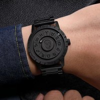 Trend Concept New Personality Relojes de cuarzo para hombres Creative Scrolling Pointer Magnetic Force Reloj de moda para hombres a prueba de agua