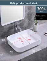 Lavabo simple en céramique au design moderne, à poser sur comptoir, pour salle de bain d'hôtel ou balcon, avec personnalisation du logo