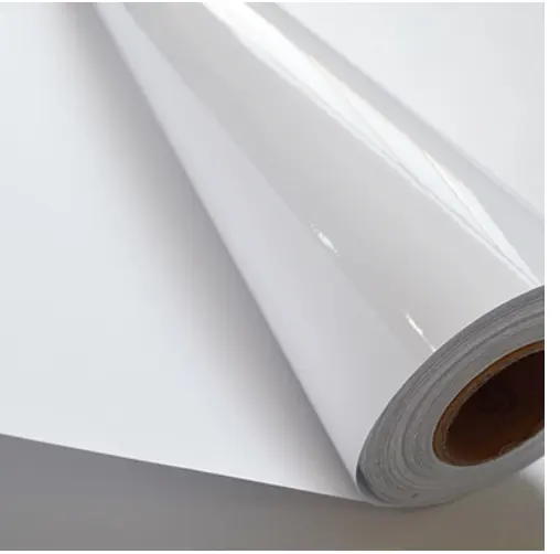 Prezzo diretto del produttore forniture per stampanti banner frontale pvc vinile adesivo bianco nero rotolo di stoffa leggera banner flessibile