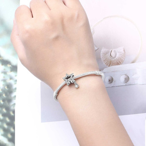 DIY white brass star-shaped tassel <b>beaded</b> <b>bracelet</b> with unique design, featuring inlaid stones, for women - Product Image 6