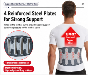 <span class=keywords><strong>Ceinture</strong></span> de soutien lombaire respirante et réglable pour soulager les douleurs du bas du <span class=keywords><strong>dos</strong></span>, idéale pour la gym, le <span class=keywords><strong>travail</strong></span> et la musculation - Product Image 3