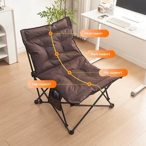 Chaise longue pliante rectangulaire en métal avec <span class=keywords><strong>cadre</strong></span> en acier et tissu Oxford, portable <span class=keywords><strong>pour</strong></span> l'extérieur, avec coussin en coton <span class=keywords><strong>pour</strong></span> un rangement facile - Product Image 3