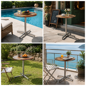Hua Jiale the Newest Hpl Exterior Cladding <strong>Small</strong> <strong>Round</strong> Dining <strong>Table</strong> Hpl Furniture Garden <strong>Table</strong> <strong>Foldable</strong> - Product Image 4