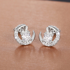 Orecchini a perno con coniglietto, squisiti e adorabili, stile Sweet Moon Lady, gioielli per le orecchie da donna e ragazza, per uso quotidiano, outfit casual, accessorio regalo - Product Image 6