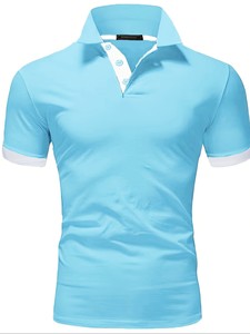 Chemise blanche à manches courtes pour homme, col marin, poignets brodés, logo, style preppy, respirante, tissée, extensible dans les quatre sens - Product Image 1