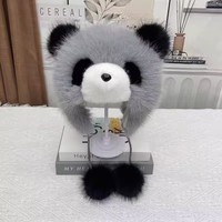 Lindo Gorro de Invierno con Orejeras de Panda, Gorro Ushanka Cálido y Suave de Piel Sintética para Mujeres y Niños, Ideal para Ciclismo al Aire Libre