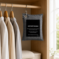 Sachets purificateurs d'air solides aux charbons de bambou naturels, écologiques, pour usage domestique, parfum agrumes favorisant le sommeil, lot de 6