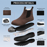 Bottes Chelsea en cuir Nubuck noir avec semelle intermédiaire, unisexes, à embout d'acier, confortables, anti-perforation, antistatiques, pour l'automne et l'industrie sidérurgique