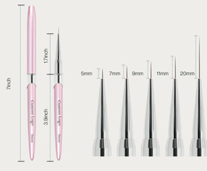 5-20mm Pink Nail Art Liner <b>Brush</b> Acrylic Gel Painting Detail <b>Brush</b> for Salon Manicure Design - Product Image 3