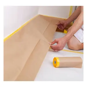 Papel Kraft adhesivo preadhesivo, para pintar coches, pintura en aerosol automática, marrón