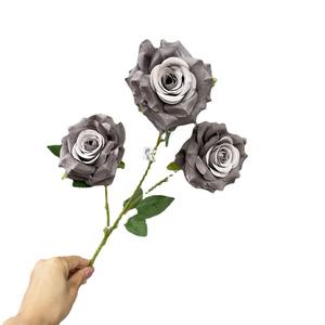 صناعة يدوية لمحاكاة حفلات الزفاف 3 ورود 3 صنوبر بترتيب الزهور الحريرية لطريق الزفاف والخريف - Product Image 5