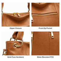 Sacs à bandoulière en PVC pour femme avec fermeture éclair, résistants à l'eau, avec sangle chaîne – Portables et grande capacité, couleur unie