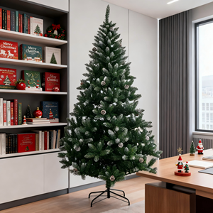 Tuyết-dusted nhân tạo cây thông thông nón đầy đủ thực tế sang trọng năng lượng mặt trời-Powered Đèn Led tạo ra mùa đông huyền diệu - Product Image 5