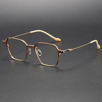 Lunettes optiques en titane pur de haute qualité 202318, unisexe, noires, montures de lunettes de vue tendance pour hommes et femmes