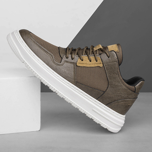 Chaussures de sport pour hommes Height Inner, en cuir véritable de qualité supérieure, respirantes, pour la course, le skateboard et la marche décontractée - Product Image 5