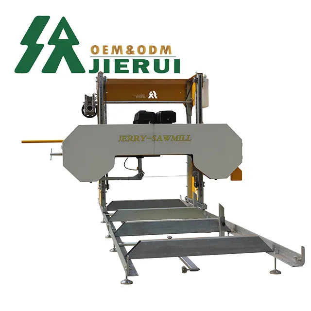 Jierui JR1000 41 inch 4m manual gasoline portable wood cutting band saw sawmill with CE TUV certification