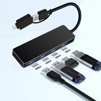 Hub USB C 4 en 1 Portable Ordinateur Portable Type-C 4 Ports USB 3.0 Station D'accueil Adaptateur Multiport pour MacBook Pro Air Surface Pro