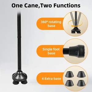 <span class=keywords><strong>Canne</strong></span> Pliante Réglable avec Lumières LED Bâton de Marche pour Femmes/Hommes pour Adultes Seniors Base Stable et Léger - Product Image 4