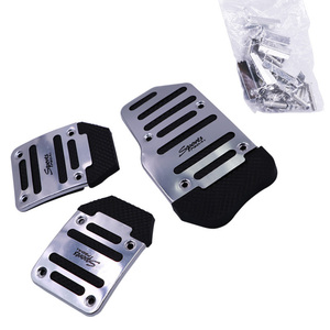 Kit universel 3 pièces/ensemble de couverture de pédale de voiture à transmission manuelle en aluminium antidérapant Pedali rouge bleu argent accessoires de voiture - Product Image 6