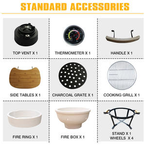 Barbecue de table Auplex, <span class=keywords><strong>petit</strong></span> barbecue de 15 pouces, rouge, OEM, barbecue au charbon de <span class=keywords><strong>bois</strong></span> Kamado, barbecue en céramique - Product Image 3