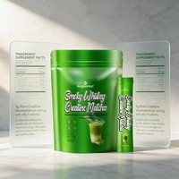 AegleWell Créatine Monohydrate Matcha en Poudre – Complément pour Performance Sportive – 5g par Sachet – 0 Sucre, 0 Glucides, 5 Calories – 30 Sachets – 150g