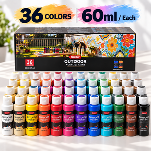 36 Farben 60ml Outdoor Acrylfarbe Wasserfest UV-Beständig Nicht Verblassend für Wandmalerei Felsen Holz Garten Kunst DIY Großhandel OEM - Product Image 5