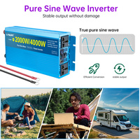 Vente en gros usine Onduleur à onde sinusoïdale pure 12V 24V vers 110V 220V 2000W 4000W 50Hz 60Hz, Onduleur DC-AC, Onduleur solaire