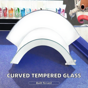 Plaque de verre trempé incurvé R250 de 800 mm, épaisseur 8 mm, décoratif, transparent, pour usage industriel, médical, bureau, salle de bain, cuisine, salon - Product Image 2
