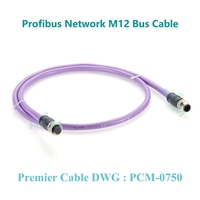 Câble de programmation Profibus PLC M12 connecteur codé en B RS485 DP Bus Communication coupleur de bus de terrain industriel à double extrémité