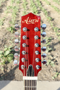 Guitarra electroacústica de 12 cuerdas Aiersi, color rojo brillante, de caoba, con cutaway, para amantes de la música. - Product Image 2