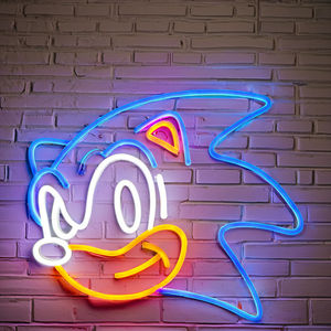 Enseigne lumineuse néon personnalisée LED Sonic, figurine anime, blanc chaud, intensité réglable, garantie 1 an, pour décoration murale de boîte de nuit et décorations de fête - Product Image 5