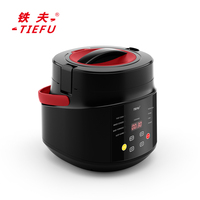 Cuiseur à riz électrique 24V 12V en acier inoxydable 2L avec tasse doseuse, spatule, panier vapeur, contrôle mécanique du minuterie et revêtement antiadhésif