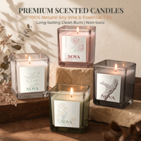 Bougies d'aromathérapie en cire de soja NOVA avec autocollants au design dessiné à la main - Pâques Diwali - Barres personnalisables - Parfum personnalisable - Ingrédients entièrement naturels