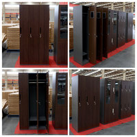 Armoire de rangement métallique à 3 portes avec serrure à clé pour vestiaire du personnel, salle de sport, bureau, employés