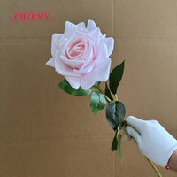 CM-DC057 Op voorraad Hoge Kwaliteit Lange Steel Roos Nude Roze Roos Real Touch Bloemen Voor Huis Bruiloft Feest Decoratie