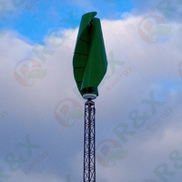 Éolienne verticale domestique 5 kW, générateur éolien triphasé CA, protection IP54, compatible réseau et hors réseau 48V-220V