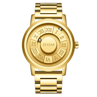 Montre-bracelet homme DOM 1345G Sleek à quartz Bracelet en acier avec affichage de perles magnétiques Montre-bracelet masculine contemporaine décontractée étanche