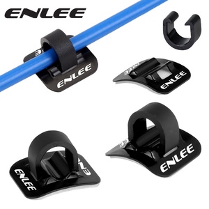 ENLEE T013 Aluminum Alloy Anodized Double-Sided Tape C-Type Buckle Bicycle <b>Frame</b> Cable Pass-Through Holder 20x20mm - Product Image 1