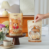 Sacs d'emballage pour pâtisserie à motifs de dessins animés mignons en gros - Sacs à fermeture éclair autoportants pour biscuits, flocons de neige croustillants, bonbons