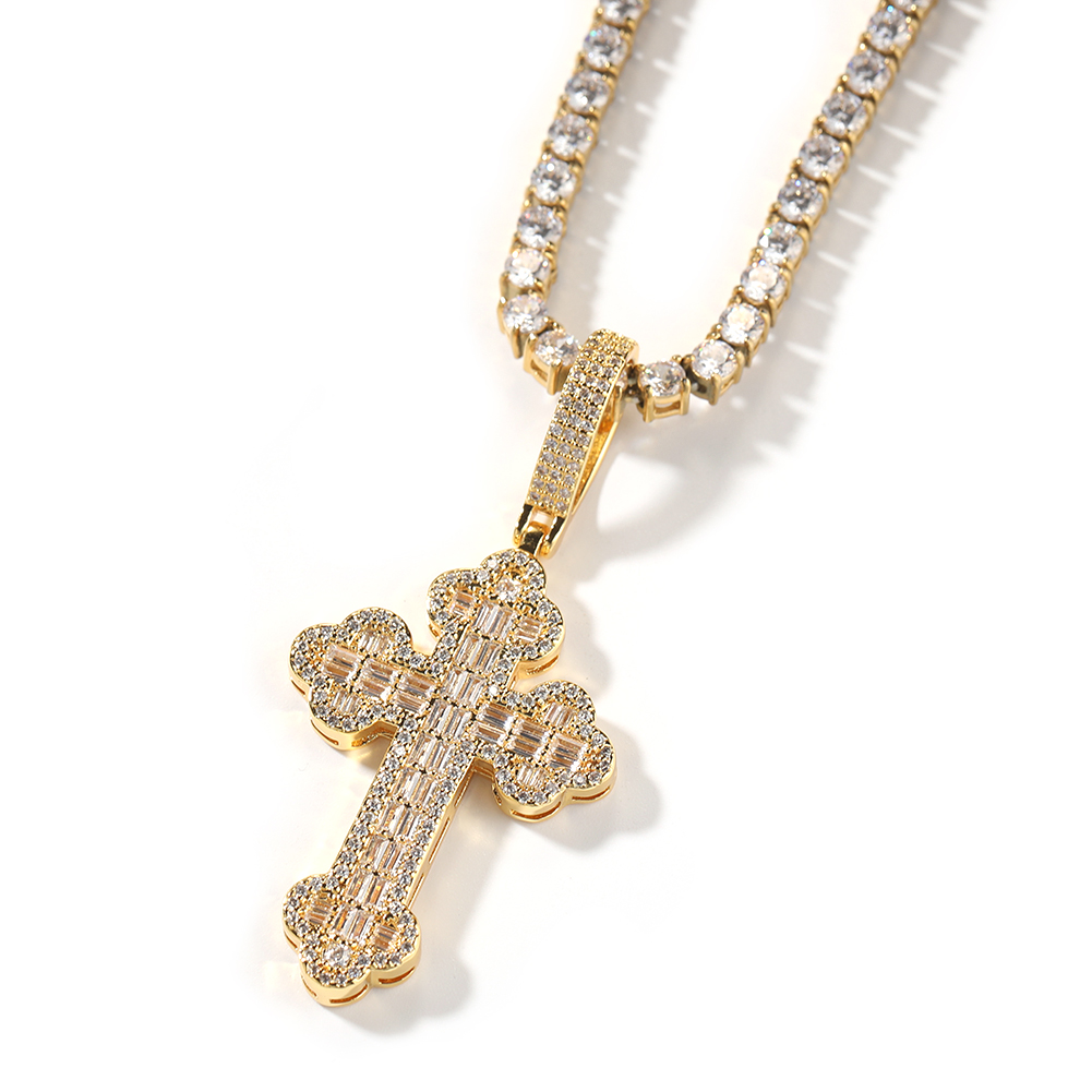 Hip Hop New Arrival Large Size Cross Pendant Cloud CZ Cross