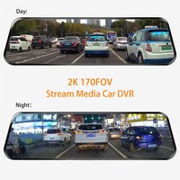 10 pouces écran tactile rétroviseur voiture dvr caméra miroir full hd 2k dashcam double objectif avec WiFi gps rétroviseur avant et arrière 2k dash cam