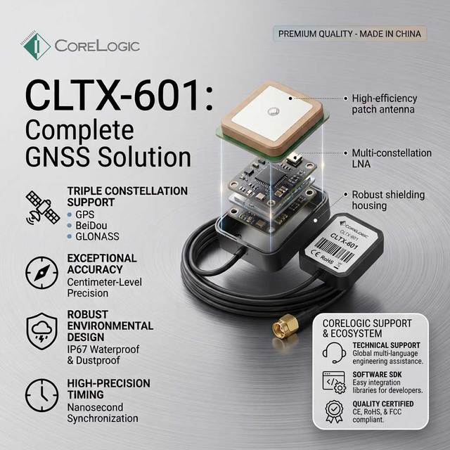 High Gain 28dB Active GNSS GPS Beidou GLONASS Antenna 1559-1610MHz Magnetic Mount Vehicle Tracking Antenna CLTX-603