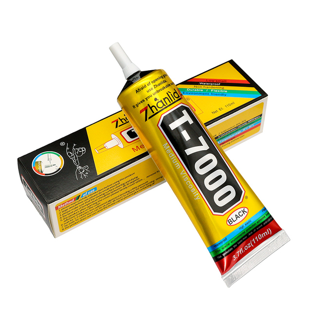110ML Zhanlida T7000 Liquid Glue Super Strong Mobile Phone Screen Frame Repair Black T7000 Glue Multi-purpose Adhesive