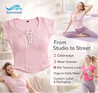 T-shirts personnalisés pour femmes, chemisier ajusté à nœud papillon et manches courtes, tricoté, doux pour la peau, style bandage, hauts de qualité supérieure