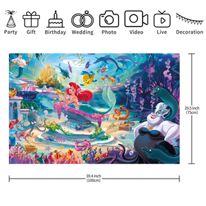 Fondo Fotográfico con Temática <span class=keywords><strong>de</strong></span> Sirena, Pancarta <span class=keywords><strong>de</strong></span> Fondo <span class=keywords><strong>de</strong></span> Princesa Ariel para Decoración <span class=keywords><strong>de</strong></span> Fiestas <span class=keywords><strong>de</strong></span> <span class=keywords><strong>Cumpleaños</strong></span> Infantiles - Product Image 5