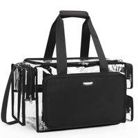 Trousse de Maquillage Portable Transparente en PVC de Capacité Moyenne, Multifonctionnelle et Ajustable pour le Rangement