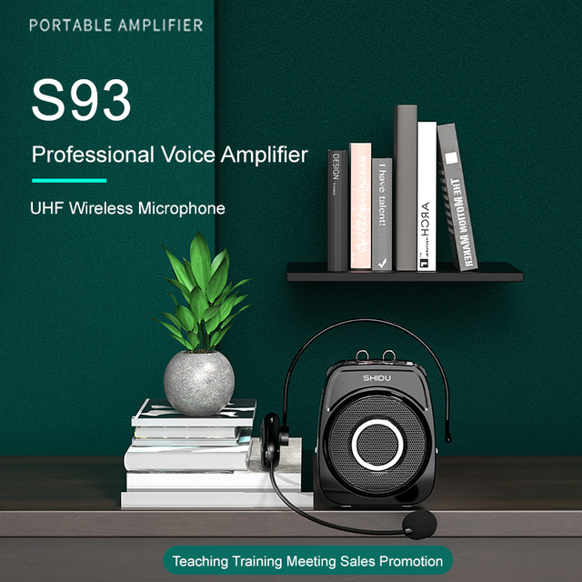 SHIDU Newly Launch Rechargeable UHF Wireless Headset Mic Portable Teachers Voice Amplifier With Reverb